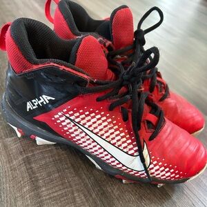 Nike Kids Red and Black Alpha Cleats